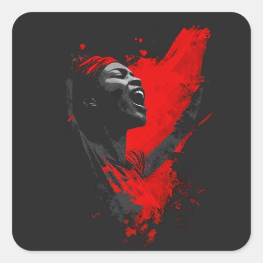 Stem in het rood vierkante sticker (Voorkant)