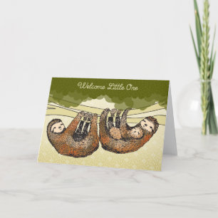 Stem in met Kleine - Luiaarden met Baby - Nieuw Aankondiging