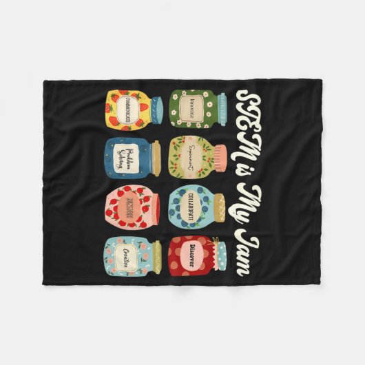 Stem Is My Jam Teacher Science Tech Engineering Ma Fleece Deken (Voorkant (Horizontaal))