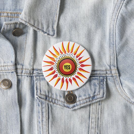 Stem Ja Inheemse Stem aan het Parlement Ronde Button 7,6 Cm (In situ)