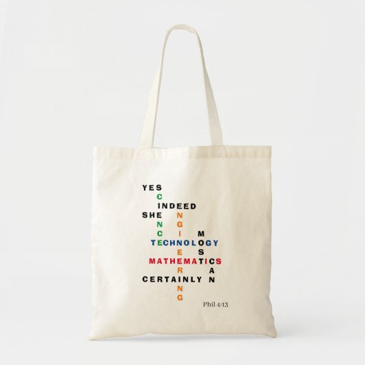 STEM Ja, ze kan inderdaad Motivatie zijn Tote Bag (Voorkant)