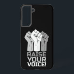 Stem je stem 3 samsung galaxy hoesje<br><div class="desc">Een krachtig symbool van verzet en revolutie: de opgeheven vuist staat voor protest,  kracht en solidariteit - een iconisch symbool van sociale verandering en rechtvaardigheid.</div>