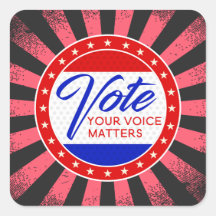 Stem je stem doet ertoe sterren stralen rood wit &