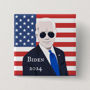 Stem Joe Biden   Amerikaanse presidentsverkiezinge Vierkante Button 5,1 Cm