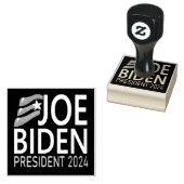 Stem Joe Biden President 2024 Blue Wood Art Stamp Rubberstempel (Gestempeld)