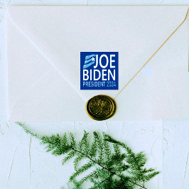 Stem Joe Biden President 2024 Blue Wood Art Stamp Rubberstempel