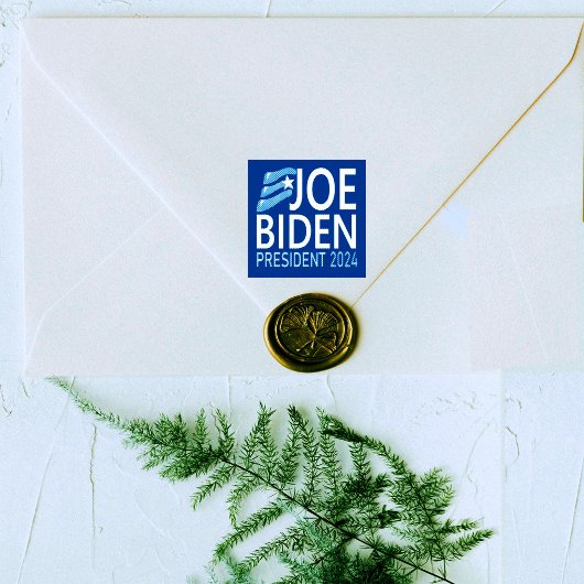 Stem Joe Biden President 2024 Blue Wood Art Stamp Rubberstempel