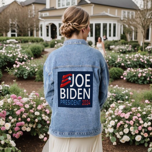 Stem Joe Biden President 2024 Verkiezingen Blauw Denim Jacket (Huwelijk Achterkant)