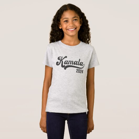 Stem Kamala Harris 2024 Grijs Varsity Kinder T-shi T-shirt (Voorkant volledig)