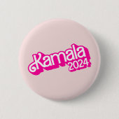 Stem Kamala Harris 2024 Hot Pink Logo Button Pin (Voorkant)