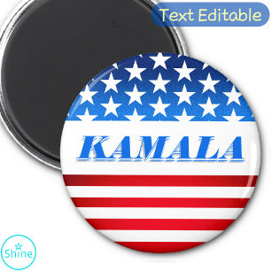 Stem Kamala Harris Custom Text USA Vlag Democraten Magneet