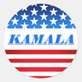 Stem Kamala Harris Custom Text USA Vlag Democraten Ronde Sticker (Voorkant)