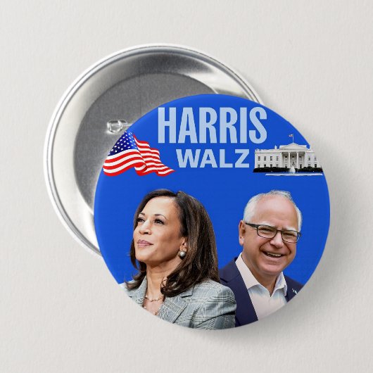 Stem-Kamala-Harris en Tim-Walz-2024_ Ronde Button 7,6 Cm (Voorkant /achterkant)