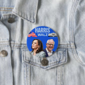 Stem-Kamala-Harris en Tim-Walz-2024_ Ronde Button 7,6 Cm (In situ)