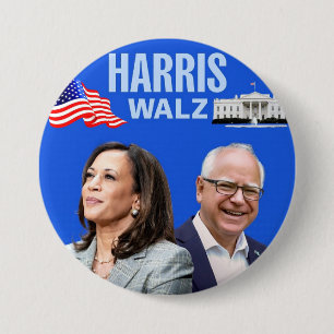 Stem-Kamala-Harris en Tim-Walz-2024_ Ronde Button 7,6 Cm