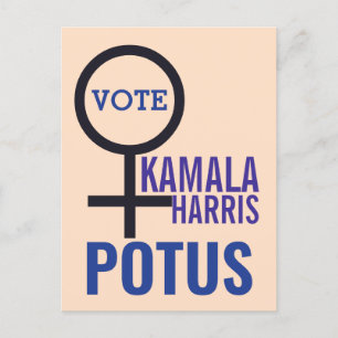Stem Kamala Harris President Vrouw Symbool Briefkaart