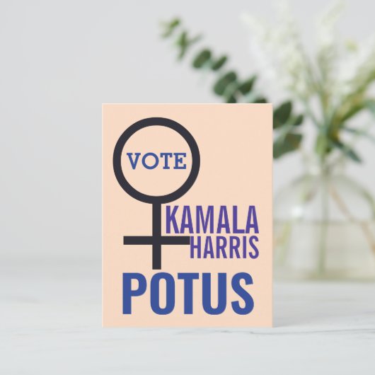 Stem Kamala Harris President Vrouw Symbool Briefkaart (Staand voorkant)