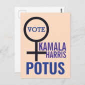 Stem Kamala Harris President Vrouw Symbool Briefkaart (Voorkant / Achterkant)