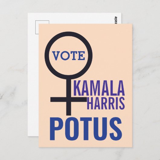 Stem Kamala Harris President Vrouw Symbool Briefkaart (Voorkant / Achterkant)