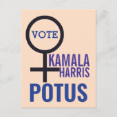 Stem Kamala Harris President Vrouw Symbool Briefkaart (Voorkant)