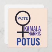 Stem Kamala Harris President Vrouw Symbool Kaart (Voorkant / Achterkant)