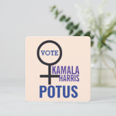 Stem Kamala Harris President Vrouw Symbool Kaart (Staand voorkant)