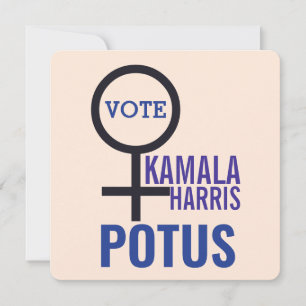 Stem Kamala Harris President Vrouw Symbool Kaart