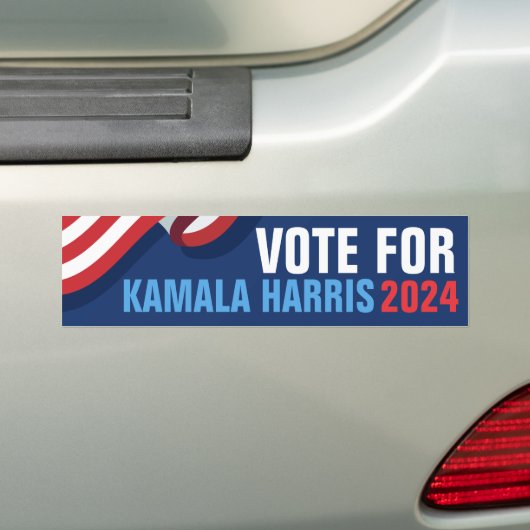 Stem Kamala Harris voor President 2024 Blauw Bumpersticker (Op auto)