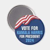 Stem Kamala Harris voor President 2024 Blauw Magneet (Voorkant / Achterkant)