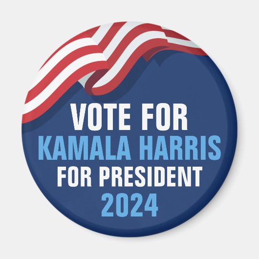 Stem Kamala Harris voor President 2024 Blauw Magneet (Voorkant)