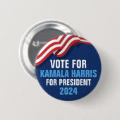 Stem Kamala Harris voor President 2024 Blauw Ronde Button 5,7 Cm (Voorkant /achterkant)