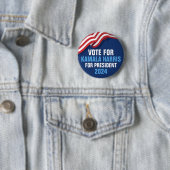 Stem Kamala Harris voor President 2024 Blauw Ronde Button 5,7 Cm (In situ)