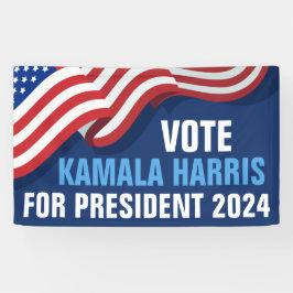 Stem Kamala Harris voor President 2024 Blauw Spandoek