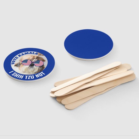Stem Kamala USA vlag Shih Tzu Niet schattige hond Handwaaier (Niet-gemonteerd)