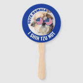 Stem Kamala USA vlag Shih Tzu Niet schattige hond Handwaaier (Voorkant)