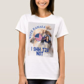 Stem Kamala USA vlag Shih Tzu Niet schattige hond T-shirt (Voorkant)