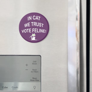 Stem Kat met Witte Tekst Magneet