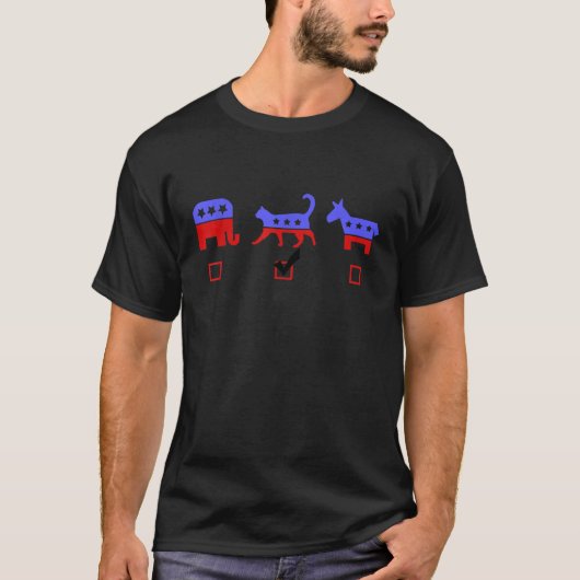 Stem Kat vs Republikeinse Democraat Cool Grappige T-shirt (Voorkant)