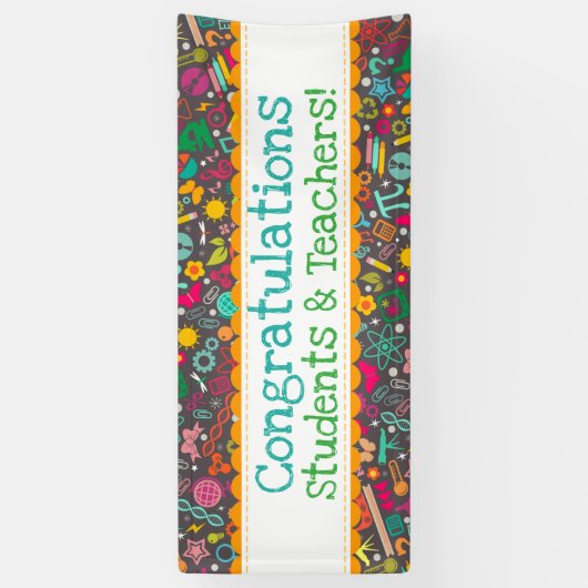 STEM Kinder Rock Custom Message School Learning Spandoek (Verticaal)