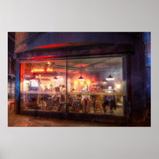 Stem koffiewinkel op poster