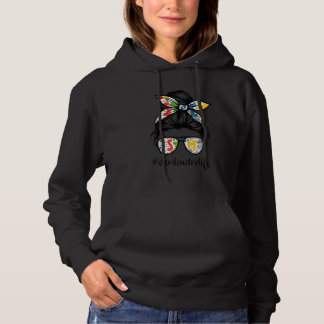 STEM Leraar Rommelige Knot Leven Haar Bril Terug n Hoodie
