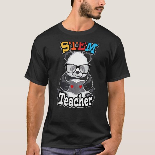 Stem Leraar School Leuke Steam Panda T-shirt (Voorkant)