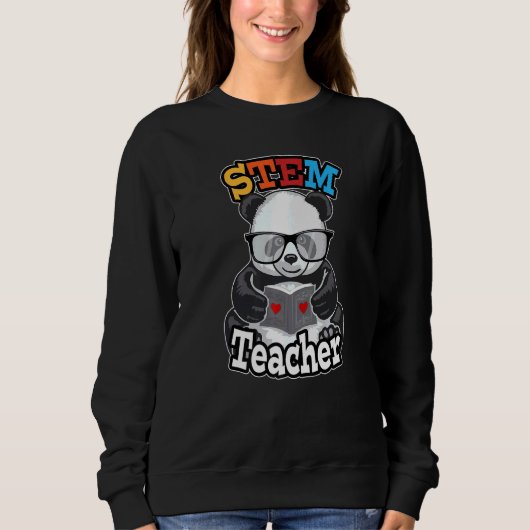 Stem Leraar School Leuke Steam Panda Trui (Voorkant)