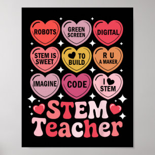 Stem Leraar Valentijnsdag Wetenschap Technologie W Poster