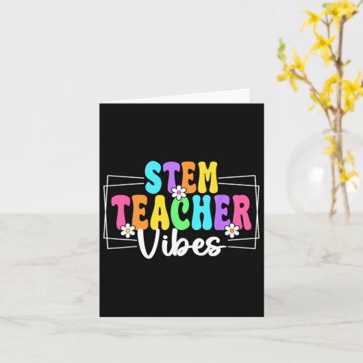 Stem Leraar Vibes Terug naar school Leraren Studen Kaart (Gele Bloem)
