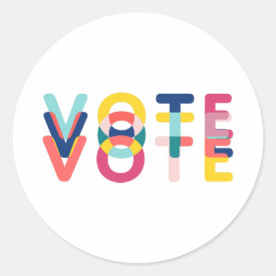 Stem Levendige Moderne Regenboog Politiek Ronde Sticker