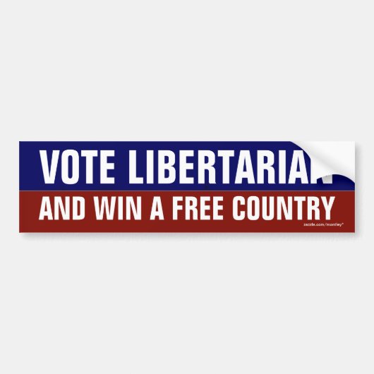 "Stem Libertarian en win a free country" Bumpersticker (Voorkant)