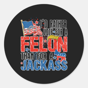 Stem liever op een misdadiger dan op een Jack Amer Ronde Sticker