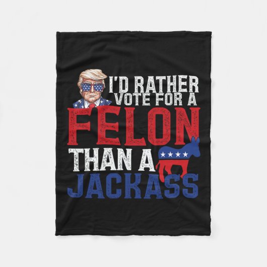 Stem liever op een misdadiger dan op een Jack Trum Fleece Deken (Voorkant)