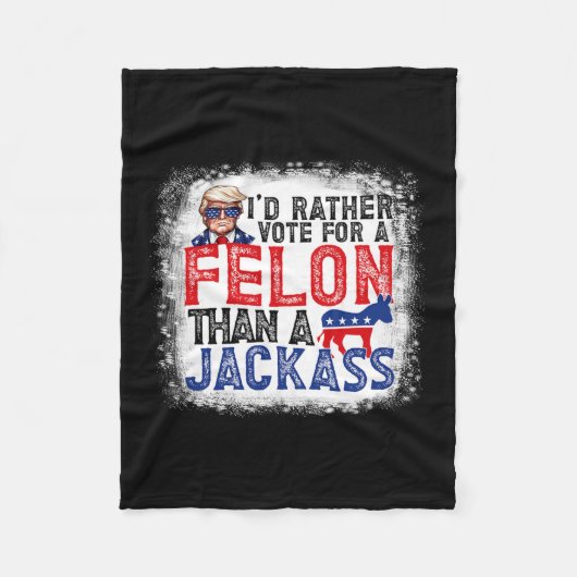 Stem liever op een misdadiger dan op een Jack Trum Fleece Deken (Voorkant)